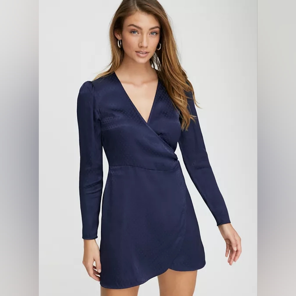 Wilfred Callie Wrap Dress Navy Blue Size Medium